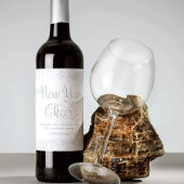 Neues Jahr für elegante Silberschneeflocken nach M Weinetikett