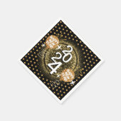 Neues Jahr für Schwarz und Gold - Anpassen Serviette (Ecke)