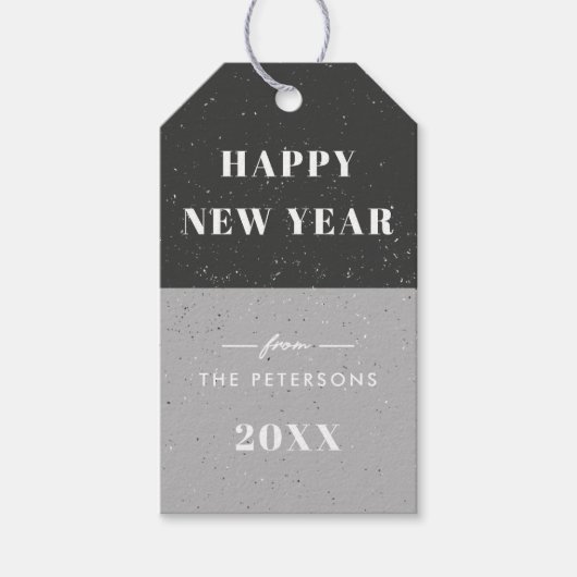 Neues Jahr Geometrisches Weihnachtsgeschenk - Schw Geschenkanhänger (Vorderseite)