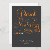 Neues Jahr gesegnet Feiertagskarte (Vorne/Hinten)