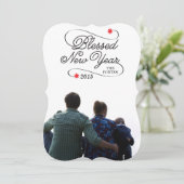 Neues Jahr gesegnet Feiertagskarte (Stehend Vorderseite)