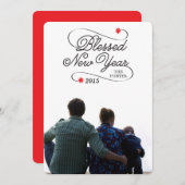 Neues Jahr gesegnet Feiertagskarte (Vorne/Hinten)