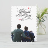 Neues Jahr gesegnet Feiertagskarte (Stehend Vorderseite)