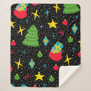 Neues Jahr glänzend nahtlos Muster mit Weihnachten Sherpadecke