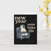 Neues Jahr Gleiches Baka Leben Pinguin-Witz Gaming Karte (Gelbe Blume)
