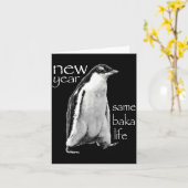 Neues Jahr Gleiches Baka Leben Pinguin Witz Karte (Gelbe Blume)