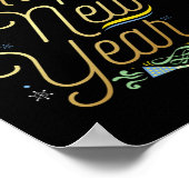 Neues Jahr glücklich Neues Jahr Poster (Ecke)