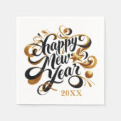 Neues Jahr glücklich Party Datum hinzufügen Serviette (Vorderseite)