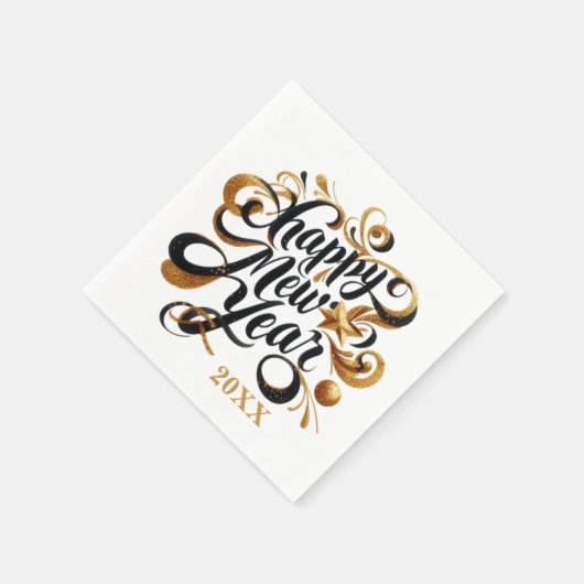 Neues Jahr glücklich Party Datum hinzufügen Serviette (Ecke)
