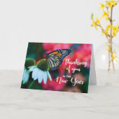 Neues Jahr im Gedenken an Schmetterling Karte (Gelbe Blume)