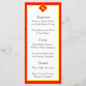 Neues Jahr in China - Red Lucky Fu Symbol Menükarte (Rückseite)