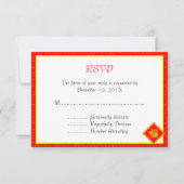 Neues Jahr in China - Red Lucky Fu Symbol RSVP Karte (Rückseite)