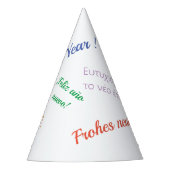 Neues Jahr in verschiedenen Sprachen Partyhütchen (Vorderseite)