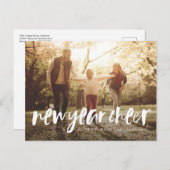 Neues Jahr jubelnd moderner Pinselstrich Feiertagspostkarte (Vorne/Hinten)