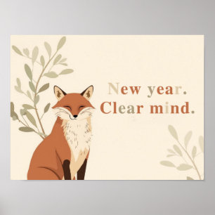 Neues Jahr, klarer Geist – Moderne Fuchs-Illustrat Poster