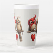 Neues Jahr, Liebe, Vögel Milchtasse (Vorderseite)