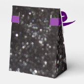 Neues Jahr Lila & Schwarz-Glitzer-Muster Gefälligk Geschenkschachtel (Rückseite)