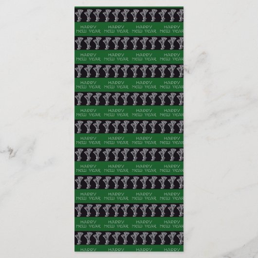 Neues Jahr-Menü und Champagner-Brillen aus Schwarz Menükarte (Rückseite)