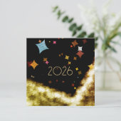 Neues Jahr mit der Einladung zu Gold und Konzentra (Stehend Vorderseite)