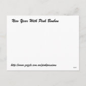 Neues Jahr mit rosa Bonbon Feiertagspostkarte (Rückseite)