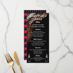 Neues Jahr mit schwarzem & silberem Menü und blubb Menükarte