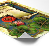 Neues Jahr mit Vierblättriges Kleeblatt Poster (Ecke)