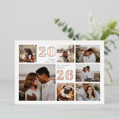 Neues Jahr | Moderne FotoCollage Folien Feiertagskarte (Stehend vorne)