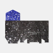 Neues Jahr Muster für Blau und Schwarz Glitzer Geschenkschachtel (Ungefaltet)