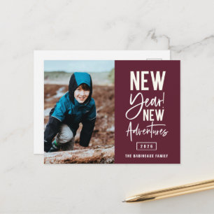 Neues Jahr Neue Abenteuer Foto Feiertags Postkarte