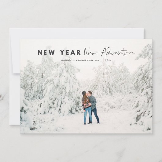 Neues Jahr Neue Abenteuer Foto Ferienkarte (Vorderseite)