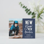 Neues Jahr Neue Abenteuer Foto Holiday Postkarte (Stehend Vorderseite)