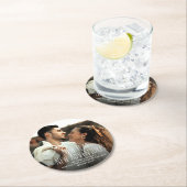 Neues Jahr Neue Abenteuer Save the Date Foto Runder Pappuntersetzer (Vor Ort)