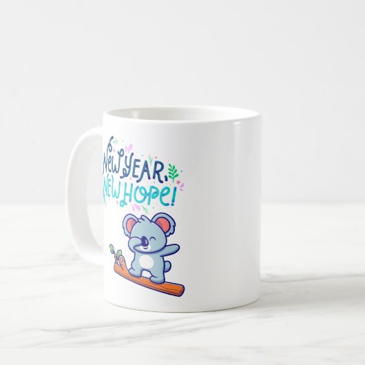 Neues Jahr neue Hoffnung Koala Kaffeetasse (Vorderseite Links)