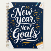 Neues Jahr, neue Ziele - Motivierend Pinselbriefe Planer (Vorderseite)