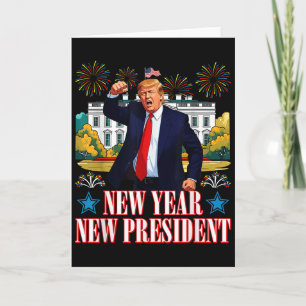 Neues Jahr Neuer Präsident Trump 2025 Frohes Neues Karte