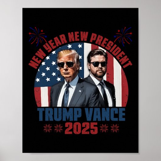 Neues Jahr Neuer Präsident Trump Vance Präsident H Poster (Vorne)