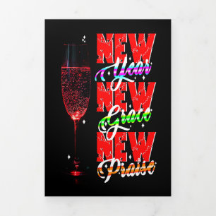 Neues Jahr Neues Lob Dreifach Gefaltete Karte