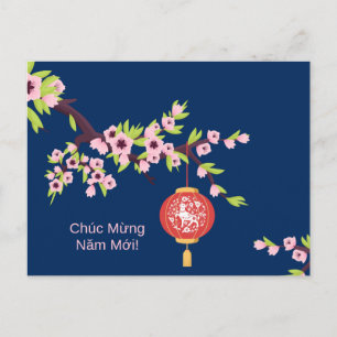 Neues Jahr OX Hoa Dao Blüten Postkarte