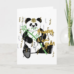 Neues Jahr-Panda-Gruß-Karte Feiertagskarte