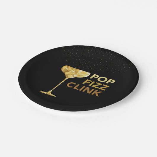 Neues Jahr-Papier-Teller Champagne Pappteller (Schrägansicht)