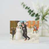 Neues Jahr Party betrunken, lustiger Vintager Urla Postkarte (Stehend Vorderseite)