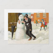 Neues Jahr Party betrunken, lustiger Vintager Urla Postkarte (Vorne/Hinten)