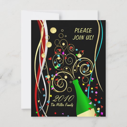 Neues Jahr-Party Einladungen - ChampagneBrunch (Rückseite)