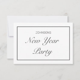 Neues Jahr Party Modernes Minimalistisches Schwarz RSVP Karte