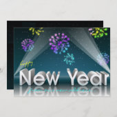 Neues Jahr-Scheinwerfer Einladung (Vorne/Hinten)
