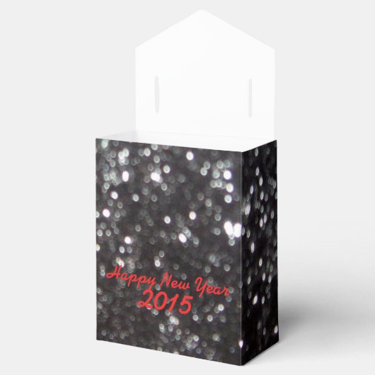 Neues Jahr - Schwarz/Rot-Glitzer-Muster Geschenkschachtel (Geöffnet)