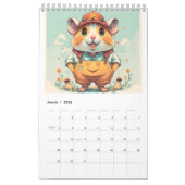 Neues Jahr und lustige und glückliche Tiere Kalender (Mär 2026)