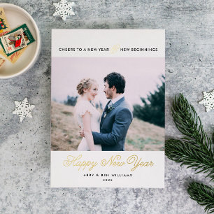 Neues Jahr und neue Anfänge Folien Feiertagskarte