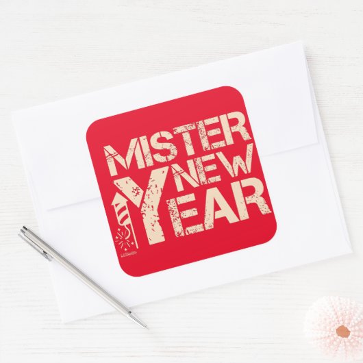 NEUES JAHR VERMISTERN QUADRATISCHER AUFKLEBER (Umschlag)
