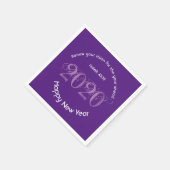 Neues Jahr - VISION 2020 - LILA Papier Serviette (Ecke)